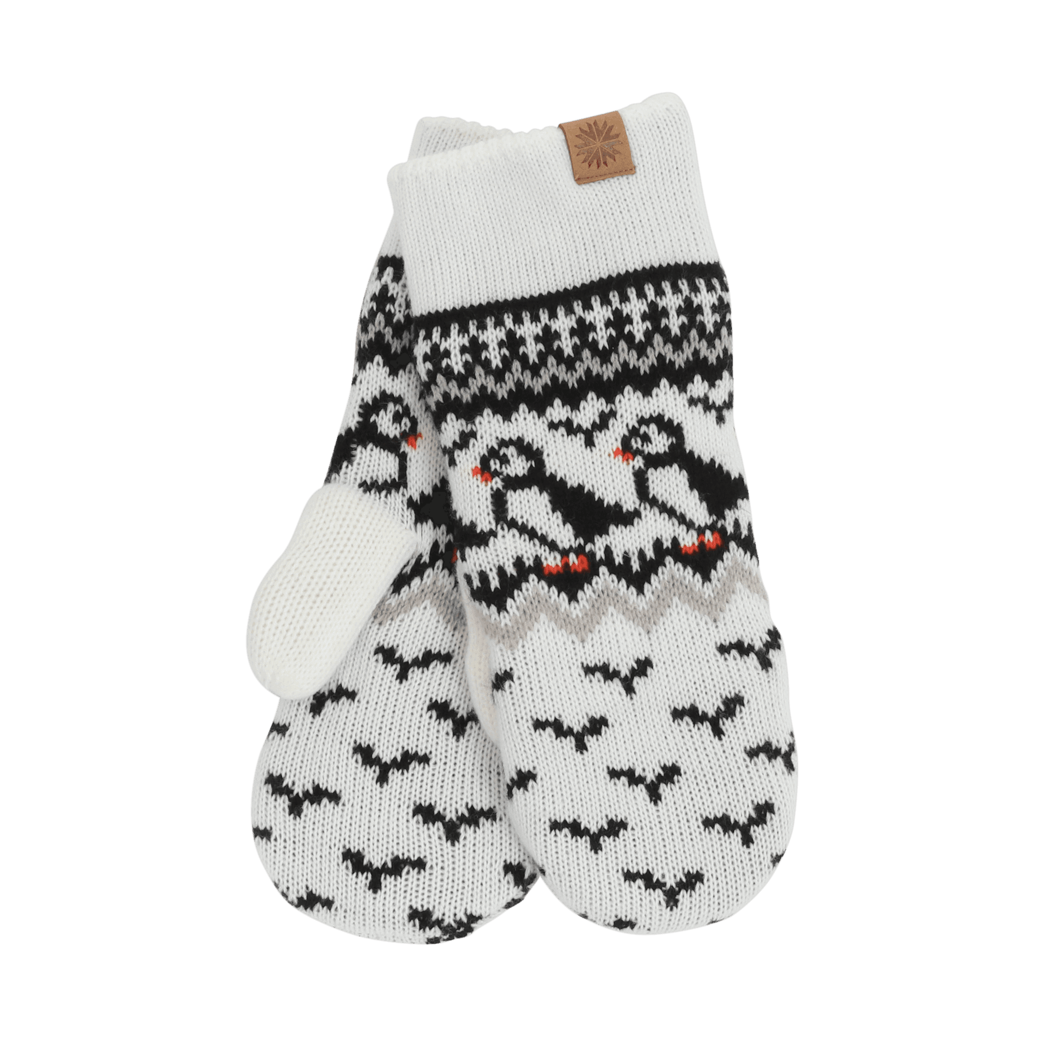 Lundaklettur mittens with Puffin pattern