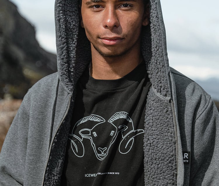 hoodie and black t-shirt